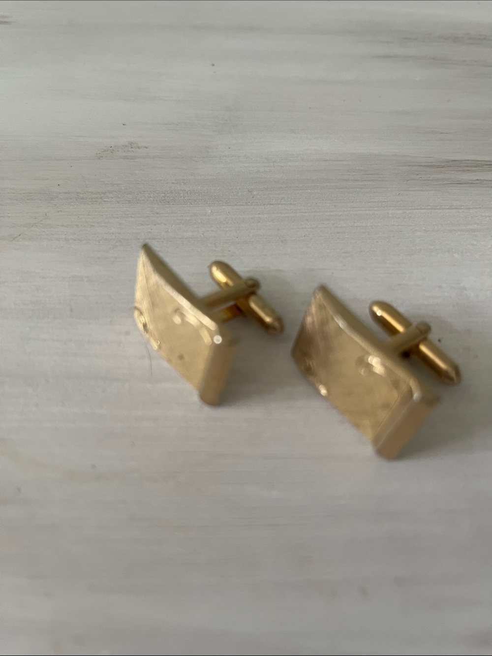 SWANK Gold-Tone Rectangular Cuff Links